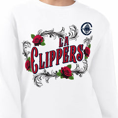 NBA - LA Clippers G-III 4Her by Carl Banks Women's Roses Fleece Tri-Blend Sweatshirt - White