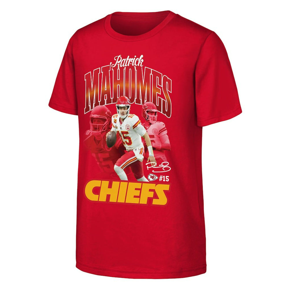 Patrick Mahomes Kansas City Chiefs Outerstuff Youth Triple Pic T-Shirt Red - NFL