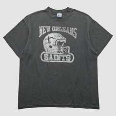 New Orleans Saints logo 7 90s T-Shirt Gray Vintage - Fanatics