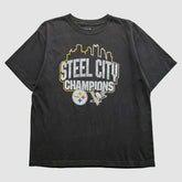 Pittsburgh Steelers Reebok 2009 T-Shirt Black Vintage - Fanatics