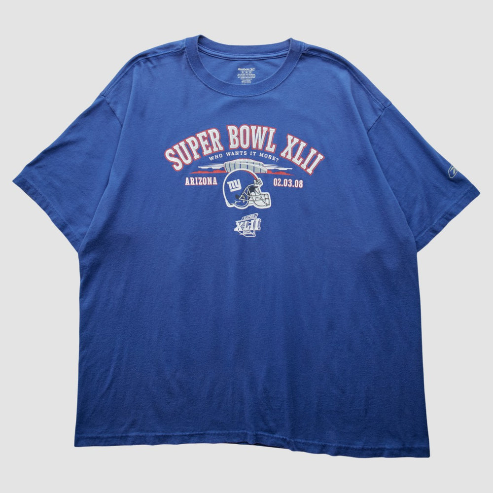 New York Giants Reebok 2008 T-Shirt Blue Vintage - Fanatics