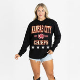 Kansas City Chiefs Gameday Couture Women's Oversized Everyday Star Long Sleeve T-Shirt Black - NFL