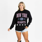 New York Giants Gameday Couture Women's Oversized Everyday Star Long Sleeve T-Shirt Black - NFL