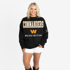 Washington Commanders Gameday Couture Women's Oversized Level Up Black Label Premium Fleece Sweatshirt Black - NFL