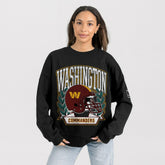 Washington Commanders Gameday Couture Women's Oversized Victory Lane Black Label Premium Fleece Sweatshirt Black - NFL
