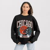 Chicago Bears Gameday Couture Women's Oversized Victory Lane Black Label Premium Fleece Sweatshirt Black - NFL