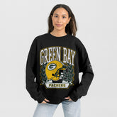 Green Bay Packers Gameday Couture Women's Oversized Victory Lane Black Label Premium Fleece Sweatshirt Black - NFL