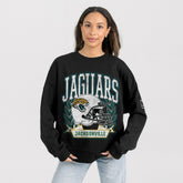 Jacksonville Jaguars Gameday Couture Women's Oversized Victory Lane Black Label Premium Fleece Sweatshirt Black - NFL