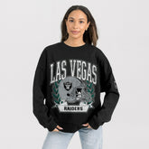 Las Vegas Raiders Gameday Couture Women's Oversized Victory Lane Black Label Premium Fleece Sweatshirt Black - NFL