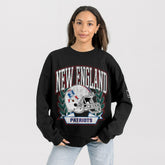 New England Patriots Gameday Couture Women's Oversized Victory Lane Black Label Premium Fleece Sweatshirt Black - NFL
