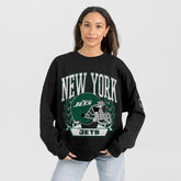 New York Jets Gameday Couture Women's Oversized Victory Lane Black Label Premium Fleece Sweatshirt Black - NFL