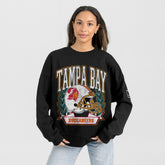 Tampa Bay Buccaneers Gameday Couture Women's Oversized Victory Lane Black Label Premium Fleece Sweatshirt Black - NFL