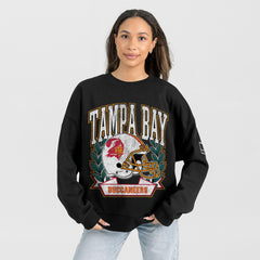 Tampa Bay Buccaneers Gameday Couture Women's Oversized Victory Lane Black Label Premium Fleece Sweatshirt Black - NFL