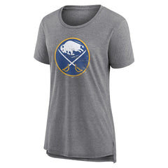 Buffalo Sabres - Women's Heritage Custom Tri-Blend T-Shirt Gray