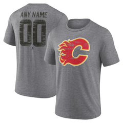 Calgary Flames - Heritage Custom Tri-Blend T-Shirt Gray