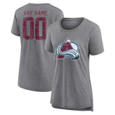 Colorado Avalanche - Women's Heritage Custom Tri-Blend T-Shirt Gray