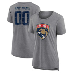 Florida Panthers - Women's Heritage Custom Tri-Blend T-Shirt Gray