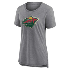 Minnesota Wild - Women's Heritage Custom Tri-Blend T-Shirt Gray