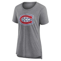 Montreal Canadiens - Women's Heritage Custom Tri-Blend T-Shirt Gray