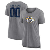 Nashville Predators - Women's Heritage Custom Tri-Blend T-Shirt Gray