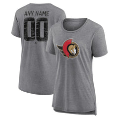 Ottawa Senators - Women's Heritage Custom Tri-Blend T-Shirt Gray