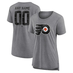 Philadelphia Flyers - Women's Heritage Custom Tri-Blend T-Shirt Gray
