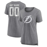 Tampa Bay Lightning - Women's Heritage Custom Tri-Blend T-Shirt Gray