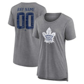Toronto Maple Leafs - Women's Heritage Custom Tri-Blend T-Shirt Gray