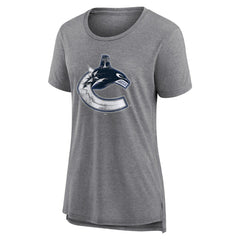 Vancouver Canucks - Women's Heritage Custom Tri-Blend T-Shirt Gray