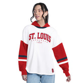 St. Louis Cardinals G-III 4Her by Carl Banks Women's Key Player Oversized Hooded Long Sleeve T-Shirt Online