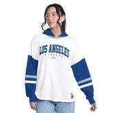 Los Angeles Dodgers G-III 4Her by Carl Banks Women's Key Player Oversized Hooded Long Sleeve T-Shirt Clearance