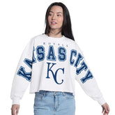 Kansas City Royals G-III 4Her by Carl Banks Women's Bleachers Cropped Pullover Sweatshirt Near Me
