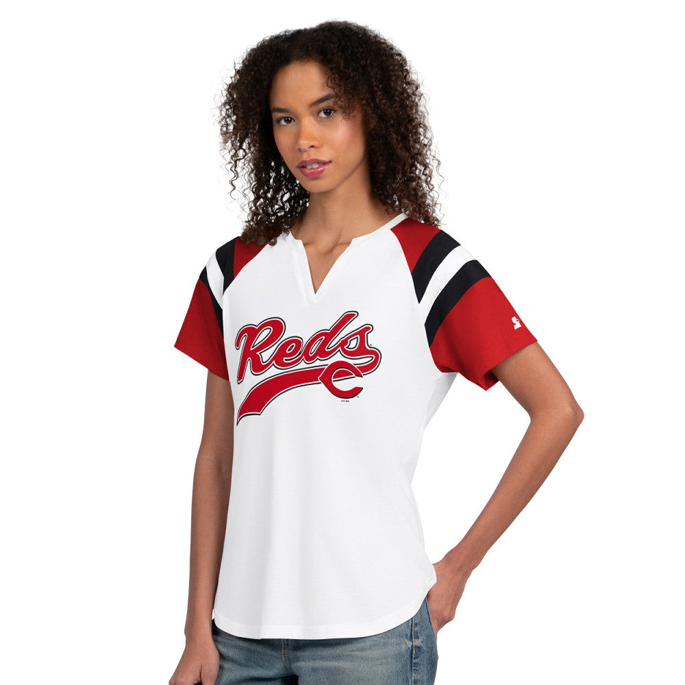 Cincinnati Reds Starter Women's Game On Notch Neck T-Shirt Clearance