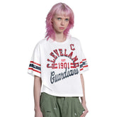 Cleveland Guardians Starter Women's Cropped Hurry Up Offense T-Shirt Sale