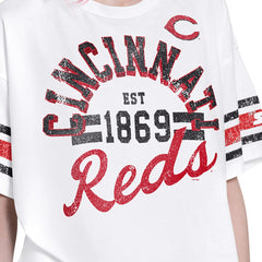 Cincinnati Reds Starter Women's Cropped Hurry Up Offense T-Shirt On Sale