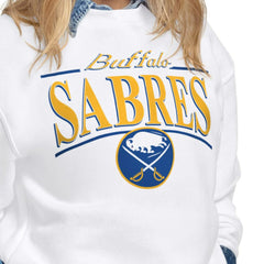 Buffalo Sabres - Starter Women's Arch Stripe Fleece Sweatshirt White