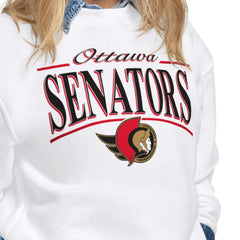 Ottawa Senators - Starter Women's Arch Stripe Fleece Sweatshirt White
