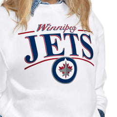 Winnipeg Jets - Starter Women's Arch Stripe Fleece Sweatshirt White
