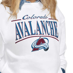 Colorado Avalanche - Starter Women's Arch Stripe Fleece Sweatshirt White