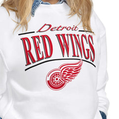 Detroit Red Wings - Starter Women's Arch Stripe Fleece Sweatshirt White