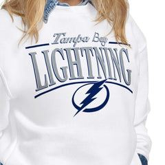 Tampa Bay Lightning - Starter Women's Arch Stripe Fleece Sweatshirt White