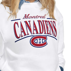 Montreal Canadiens - Starter Women's Arch Stripe Fleece Sweatshirt White