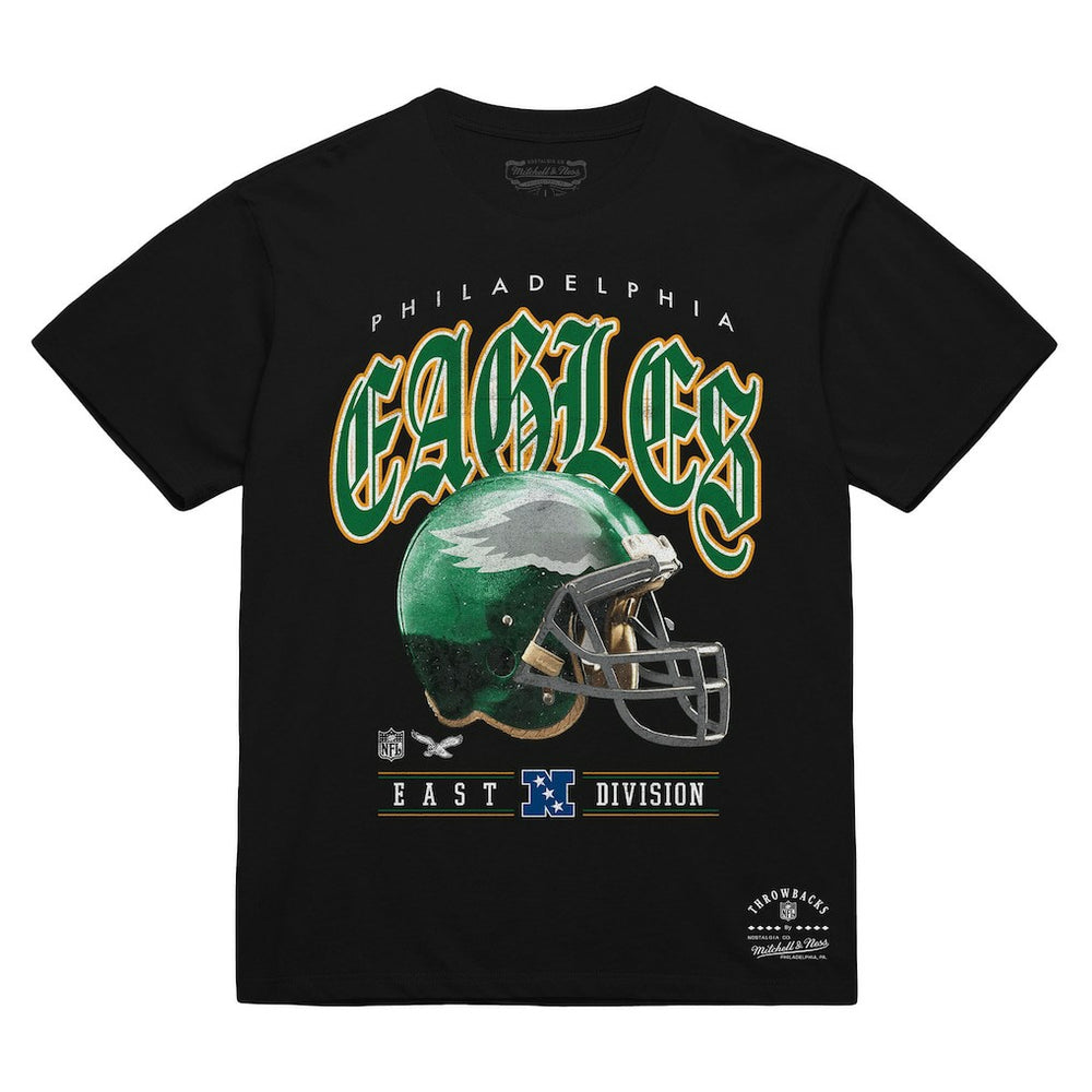 Philadelphia Eagles Unisex Classic Helmet T-Shirt Black - Mitchell & Ness