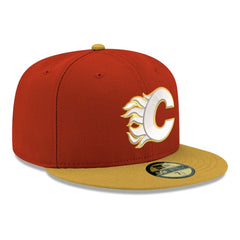 Calgary Flames - New Era Core Logo Two-Tone 59FIFTY Fitted Hat Red
