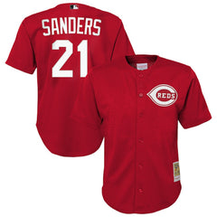 Deion Sanders Cincinnati Reds Mitchell & Ness Youth Cooperstown Mesh Batting Practice Jersey for sale