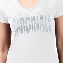 St. Louis Cardinals G-III 4Her by Carl Banks Women's Metallic Drop Lightweight V-Neck T-Shirt On Sale
