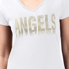 Los Angeles Angels G-III 4Her by Carl Banks Women's Metallic Drop Lightweight V-Neck T-Shirt Near Me