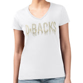 Arizona Diamondbacks G-III 4Her by Carl Banks Women's Metallic Drop Lightweight V-Neck T-Shirt Clearance
