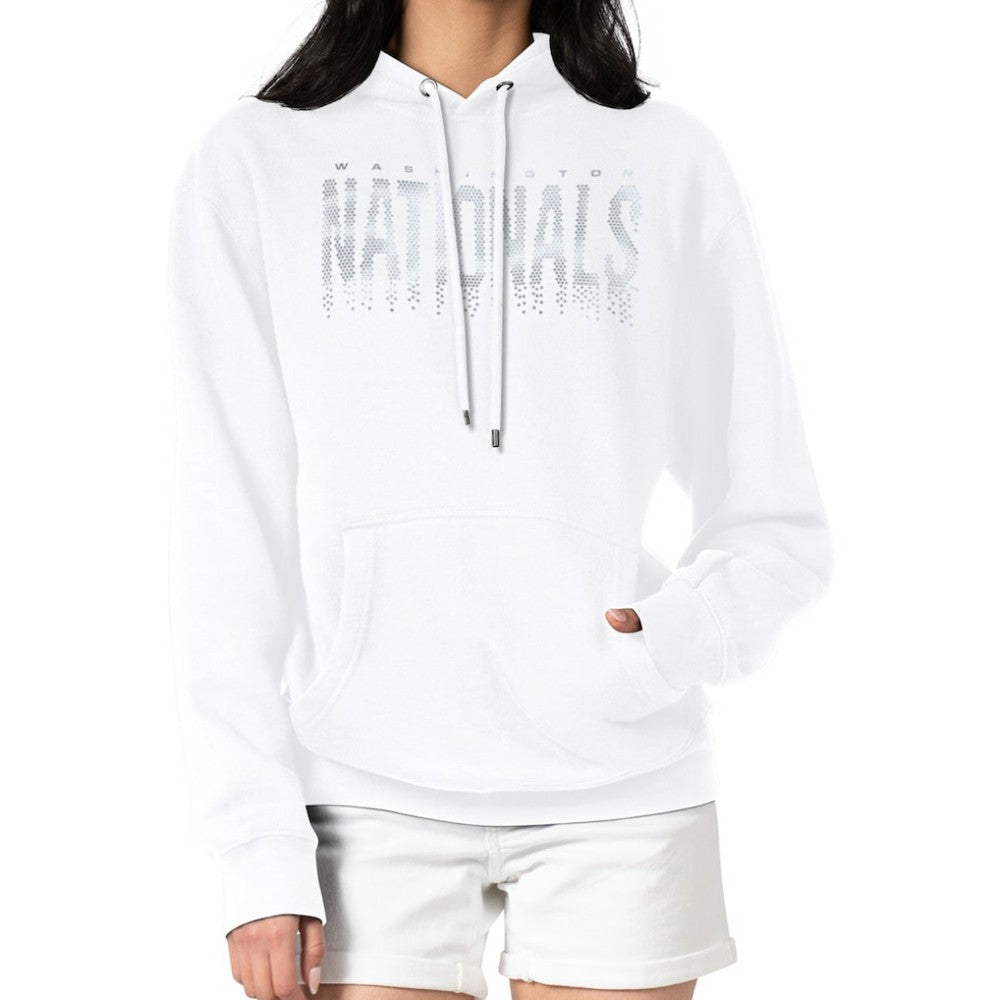 Washington Nationals G-III 4Her by Carl Banks Women's Metallic Drop Fleece Hoodie On Sale