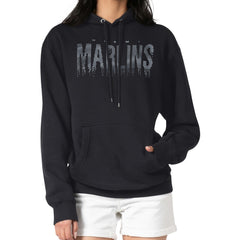 Miami Marlins G-III 4Her by Carl Banks Women's Metallic Drop Fleece Hoodie Near Me